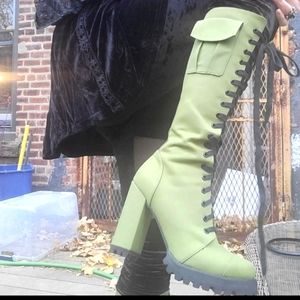 HTF Dolls Kill Pocket high heel combat boots